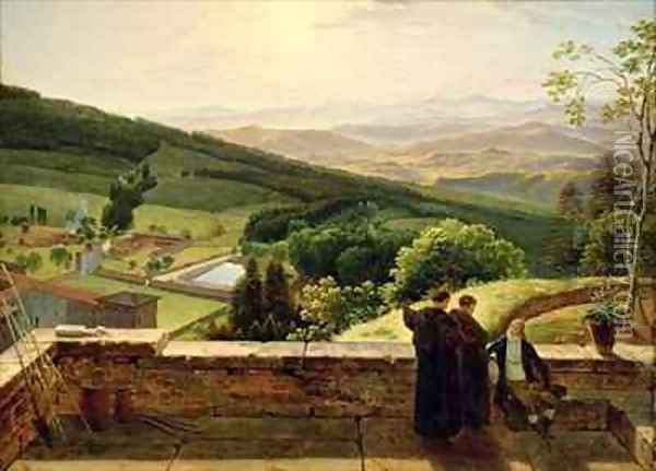 View of Vallombrosa near Florence Oil Painting - Louis Gauffier