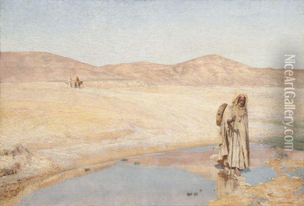 Marche Dans Le Desert. Oil Painting - Louis Joseph Anthonissen