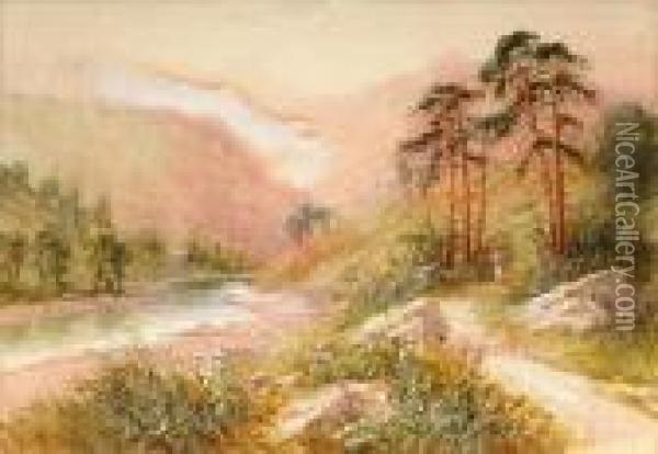Highland Landscapes Apair Oil Painting - Frank Hider