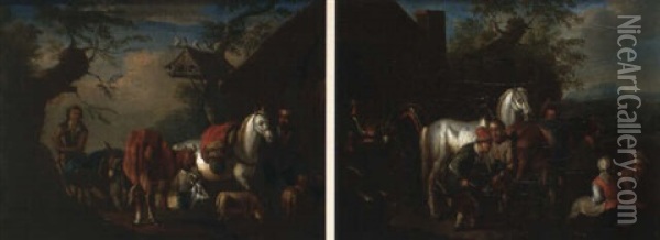 Le Retour Du Troupeau Oil Painting - Pieter van Bloemen