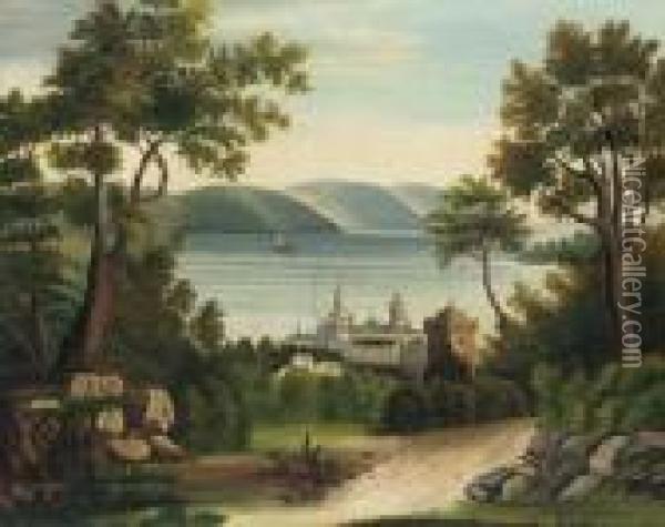 View Of The Hudson River Valley Oil Painting - Thomas Chambers