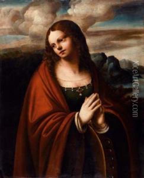 Saint Catherine. Oil Painting - Marco d' Oggiono