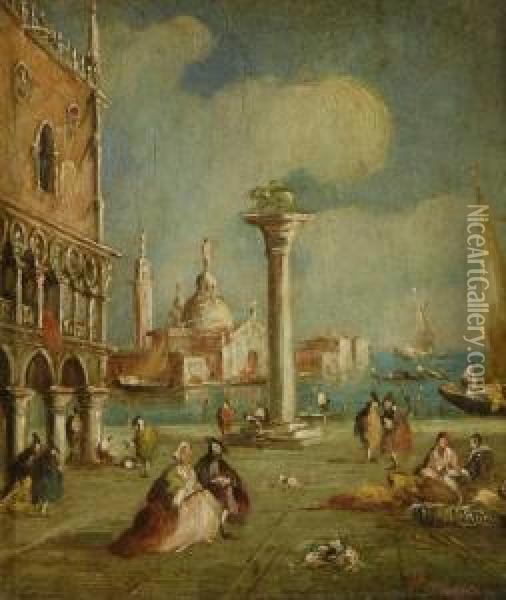 Piazza San Marco Oil Painting - Giuseppe Ponga