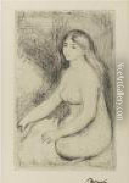 Baigneuse Assise (d.; S. 11) Oil Painting - Pierre Auguste Renoir