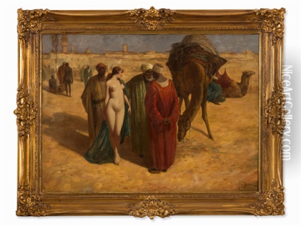 Slave Market Oil Painting - Eduard Ansen-Hofmann