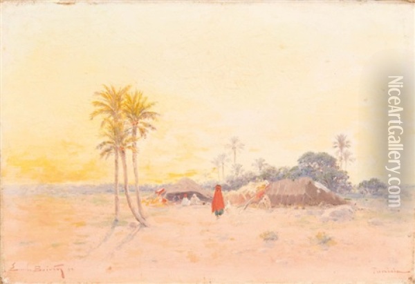 Campement Dans Le Desert Oil Painting - Emile Boivin