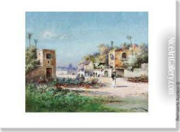 Marche Auxfleurs Au Caire Oil Painting - Henri Langerock