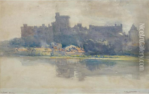 Windsor Castle Oil Painting - Arthur Ernest Streeton