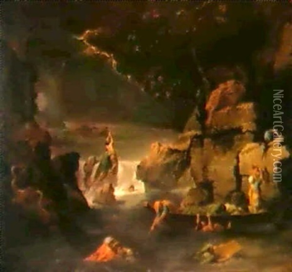 Le Deluge (d'apres Nicolas Poussin) Oil Painting - Jean Francois Pierre Peyron