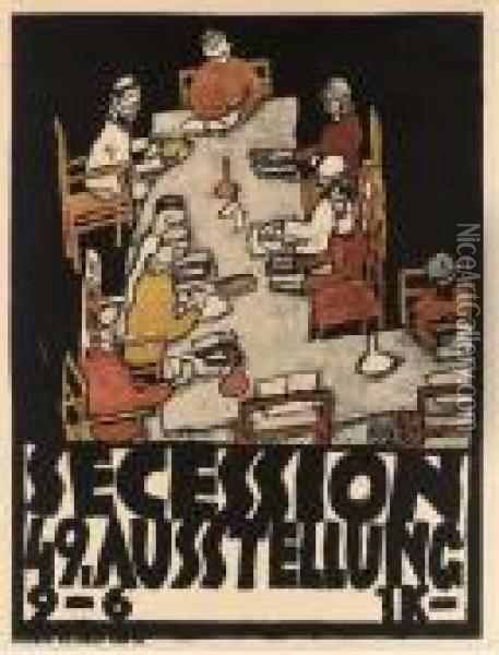 Secession 49. Ausstellung Plakat (k. 15) Oil Painting - Egon Schiele