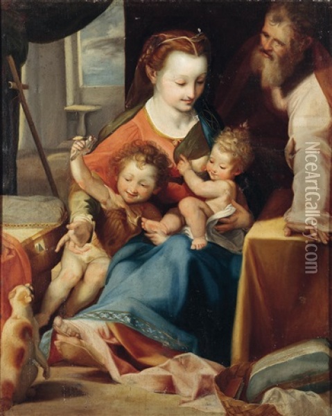 Heilige Familie Mit Johannes Dem Taufer Oil Painting - Federico Barocci