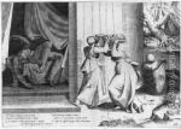 Judith With The Head Of Holofernes (b. Xv, 9) Oil Painting - Giulio Bonasone