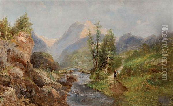 Torrent De Montagne Oil Painting - Alfred Godchaux