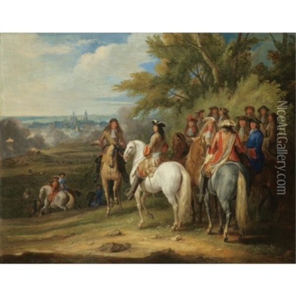 The Arrival Of Louis Xiv At The Taking Of Maastricht, 30 June Oil Painting - Adam Frans van der Meulen