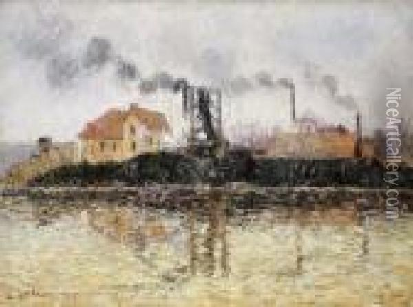 L'usine Au Bord De L'oise Oil Painting - Gustave Loiseau