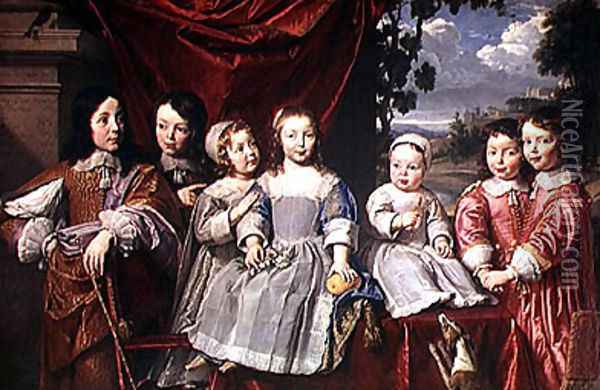 The Habert de Montmort Children, 1649 Oil Painting - Philippe de Champaigne