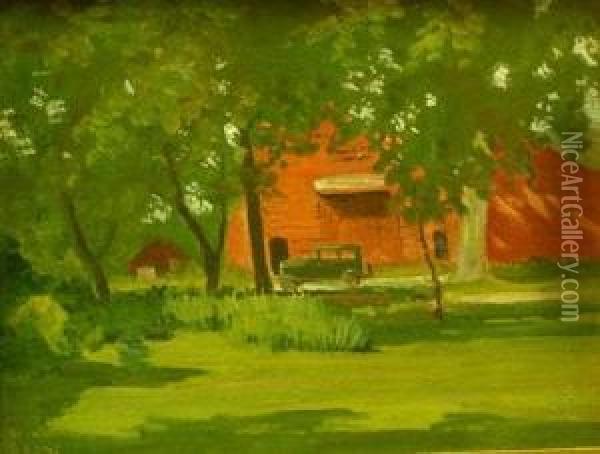 The Red Barn Oil Painting - Walter King Stone