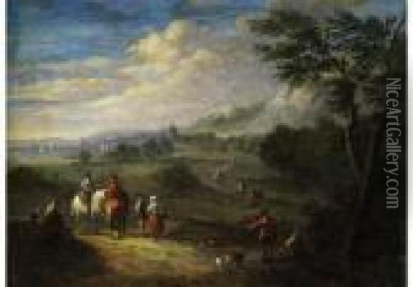 Landschaft Mit Blick Auf Eine Meeresbucht Oil Painting - Karel Van Breydel (Le Chevalier)