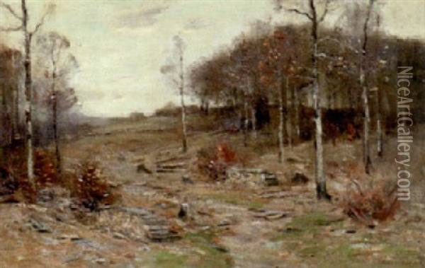 A Clearing In The Woods Oil Painting - Bruce Crane