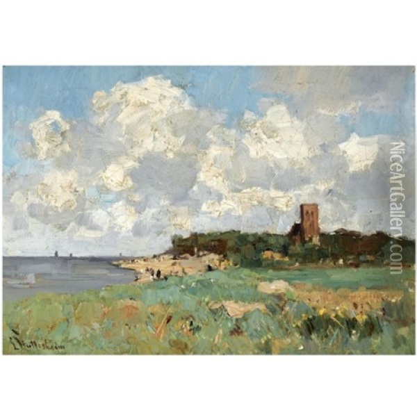 A View Of Muiderberg Oil Painting - Louis Stutterheim