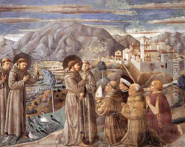 Scenes from the Life of St Francis (Scene 7, south wall) 1452 Oil Painting - Benozzo di Lese di Sandro Gozzoli