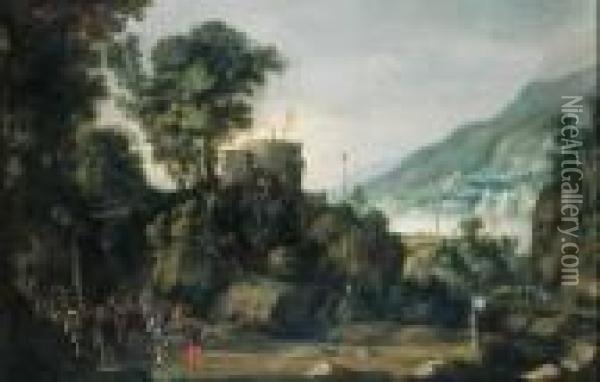 Paesaggio Con Un Episodio Del Guglielmo Tell Oil Painting - Paul Bril