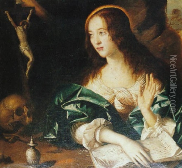 Magdalena Penitente Oil Painting - Adriaen Hanneman