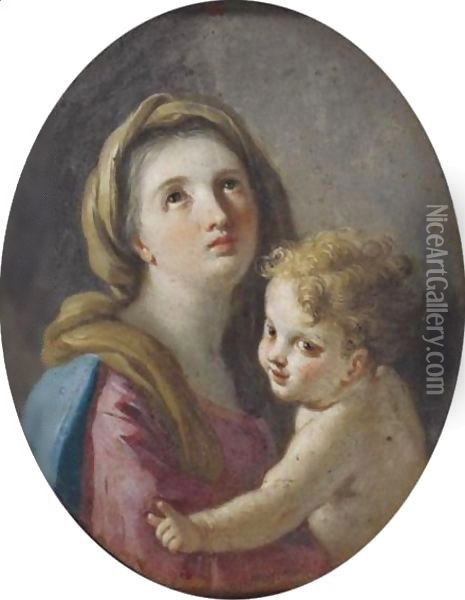 Madonna And Child Oil Painting - Francesco de Mura