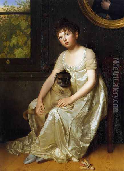 Portrait of Sylvie de la Rue c. 1810 Oil Painting - Francois van der Donckt