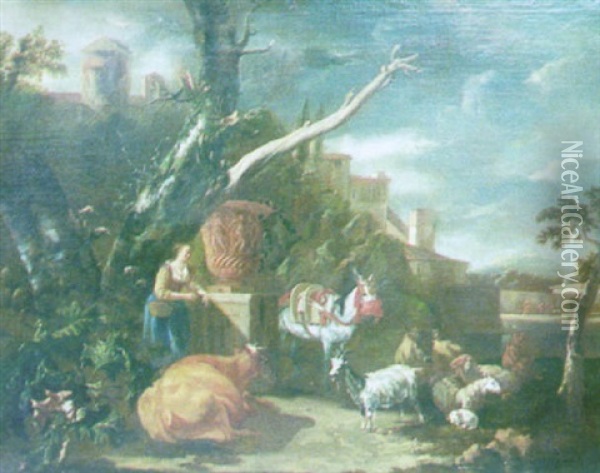 Paysage Oil Painting - Abraham Jansz. Begeyn