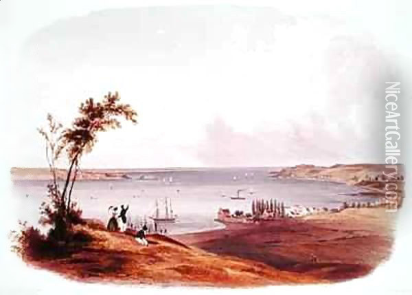 Entry to the Bay of New York, Staten Island Oil Painting - Karl Bodmer