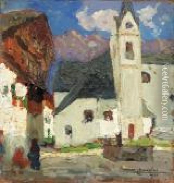 San Vito Di Cadore - 1922 Oil Painting - Ludovico Cavaleri