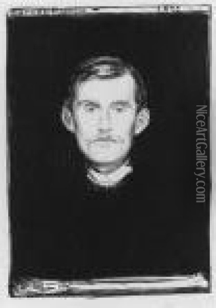 Self-portrait (selbstportrat) (w. 37; S. 31) Oil Painting - Edvard Munch