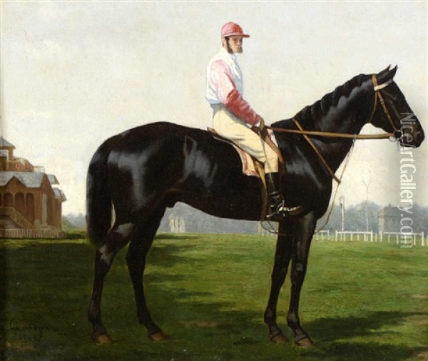 Jockey Aux Favoris A Cheval Oil Painting - Edmond Georges Grandjean