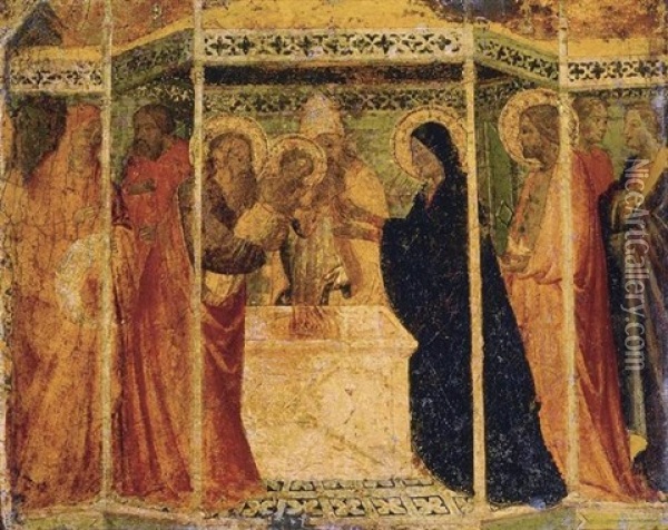 Presentation Of Christ In The Temple Oil Painting - Agnolo di Taddeo Gaddi