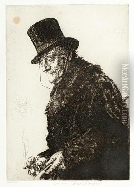 Portrait Of A Gentleman Oil Painting - Joseph Simpson