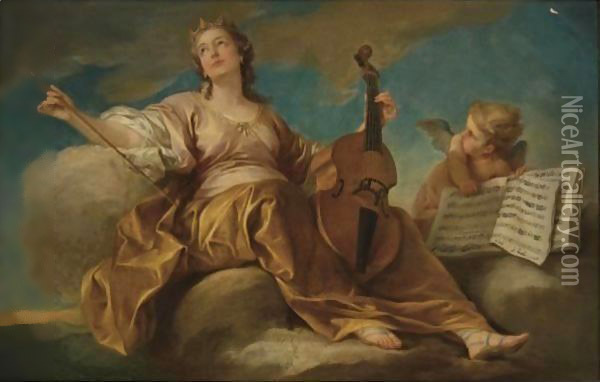 Allegory Of Music Oil Painting - Carle van Loo