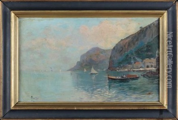 Veduta Del Golfo Di Sorrento Oil Painting - Oscar Ricciardi