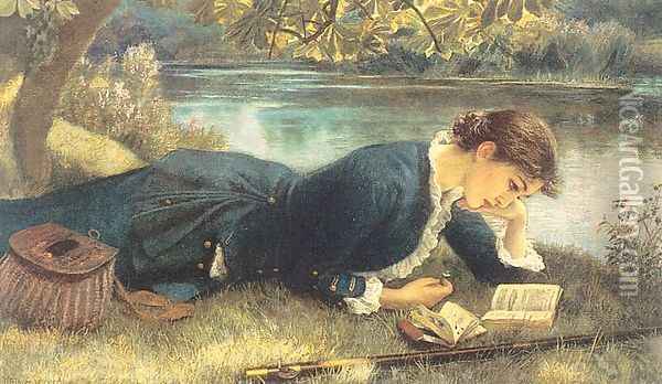 The Compleat Angler 1884 Oil Painting - Arthur Hughes