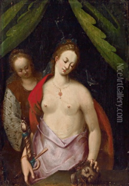 Judith Mit Dem Haupt Des Holofernes Oil Painting - Dirk de Quade van Ravesteyn