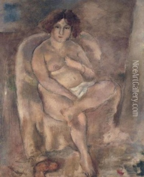 Femme Assise Dans Un Fauteuil Oil Painting - Jules Pascin