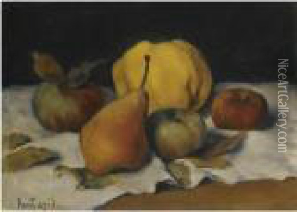 Still Life With Fruit Oil Painting - Pericles Pantazis