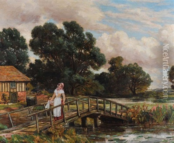 The Watermill Oil Painting - Herbert Hughes (Sir) Stanton