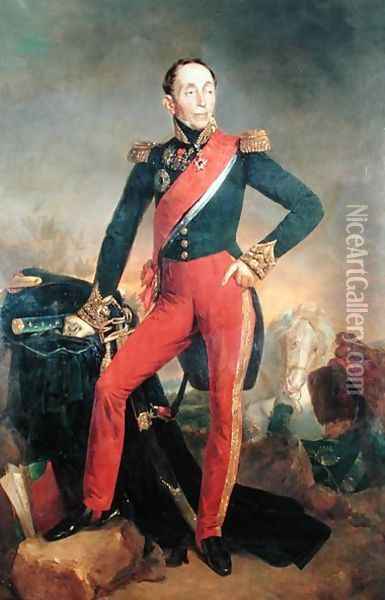 Portrait of Marquis Emmanuel de Grouchy 1766-1847 Marshal of France, c.1835 Oil Painting - Jean Sebastien Rouillard