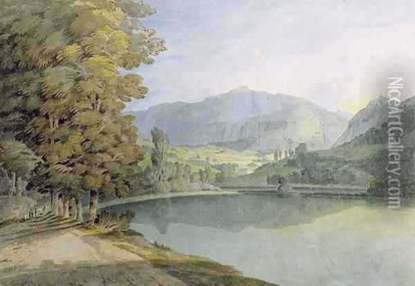 Rydal Water Oil Painting - Francis Towne