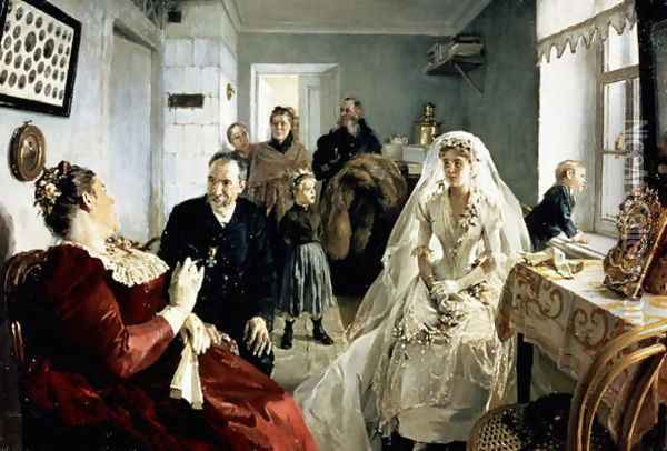 Before the Wedding, 1880s Oil Painting - Illarion Mikhailovich Prianishnikov