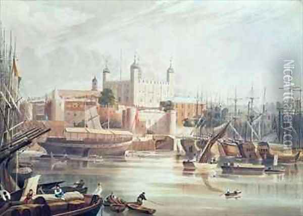 View of the Tower of London Oil Painting - John Gendall