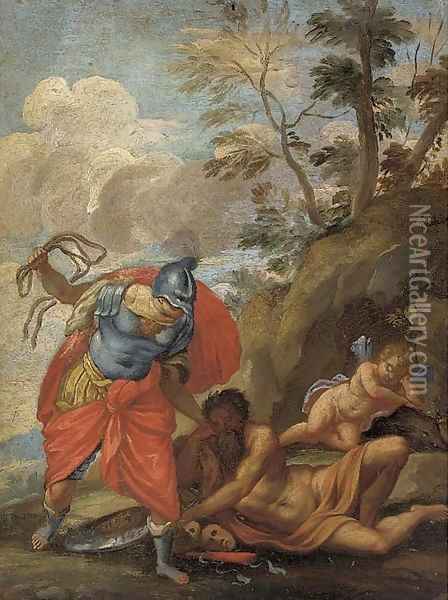 Mars destroying Wisdom and the Arts Oil Painting - Paolo di Matteis