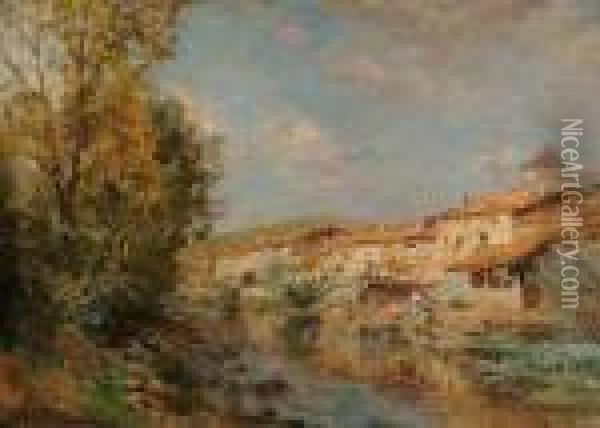 La Meuse Gondrecourt Oil Painting - Hippolyte Petitjean