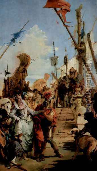 Meetings of Marc Antony and Cleopatra Oil Painting - Giovanni Battista Tiepolo